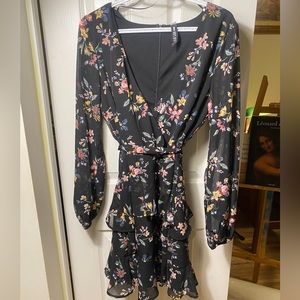 Brand New Floral Black short summer dress, with tags